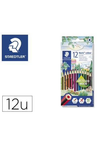 Lapices de colores staedtler upcycled wood ecologico 12 colores en caja de carton
