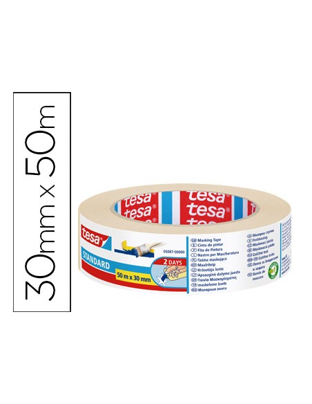 Cinta adhesiva tesa para pintor 50 m x 30 mm