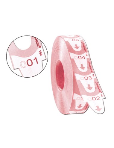 Tickets turnomatic 31x67 mm color rosa rollo...
