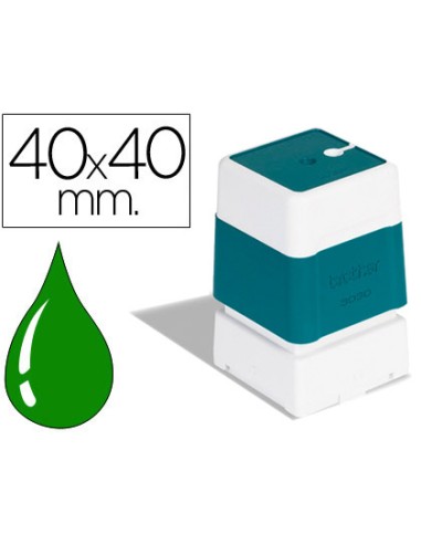 Sello automatico brother 40 mm x 40 mm verde