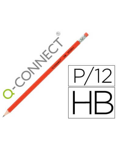 Lapices de grafito q-connect hexagonal con goma...