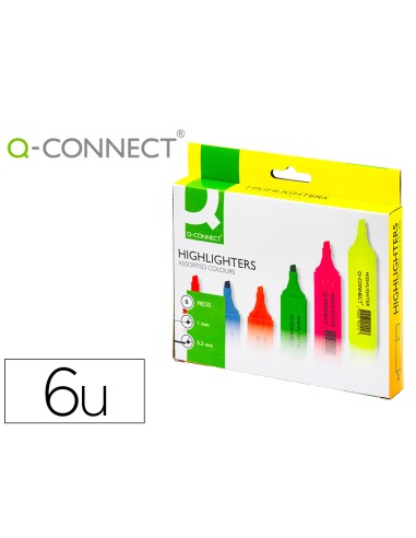 Rotulador q-connect fluorescente punta biselada...