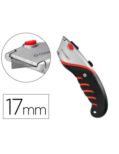 Cuter q-connect metalico ancho aleacion de aluminio - 2 cuchillas de repuesto - cuchilla 19 mm xd-8300 blister 1 unida