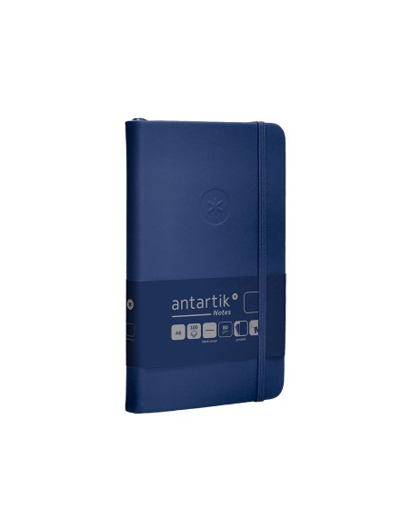 Cuaderno con gomilla antartik notes tapa dura a6 hojas lisas azul marino 100 hojas 80 gr fsc