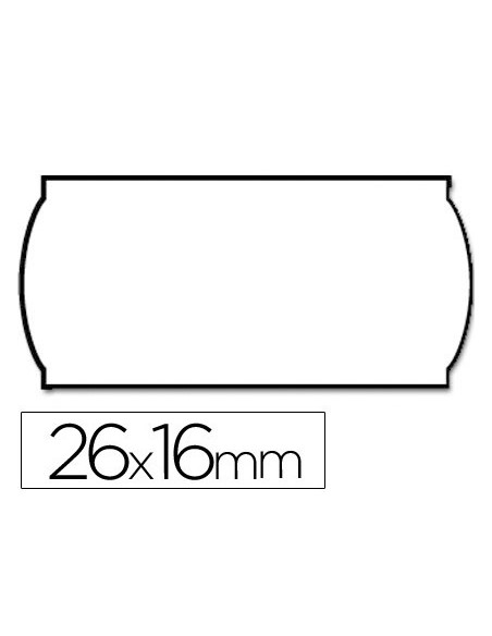 Etiquetas meto onduladas 26x16 mm blanca adh.2 rollo de 1200 etiquetas troqueladas (p+t) para etiquetadora tovel