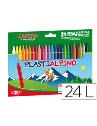 Lapices cera alpino plasti caja de 24 unidades...