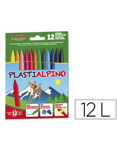 Lapices cera alpino plasti caja de 12 unidades...