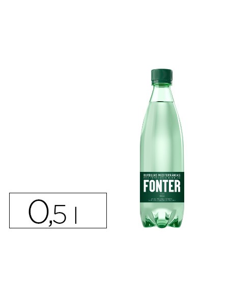 Agua mineral natural con gas fonter botella de 500 ml