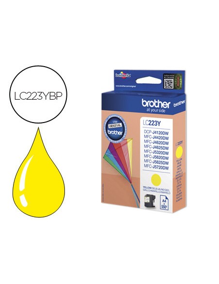 Ink-jet brother lc-223cbp amarillo dcp4120dw mfcj4420dw mfcj4620dw mfcj5320dw 550 pag