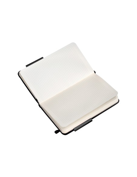 Cuaderno con gomilla antartik notes tapa dura a6 hojas cuadricula negro 100 hojas 80 gr fsc