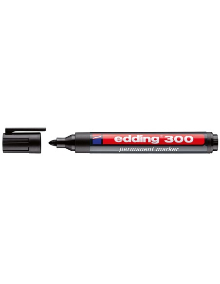 Rotulador edding marcador permanente 300 negro punta redonda 1,5-3 mm recargable