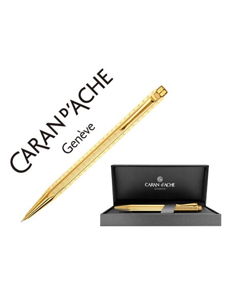 Portaminas caran d'ache ecridor chevron placado dorado 0,7 mm con estuche