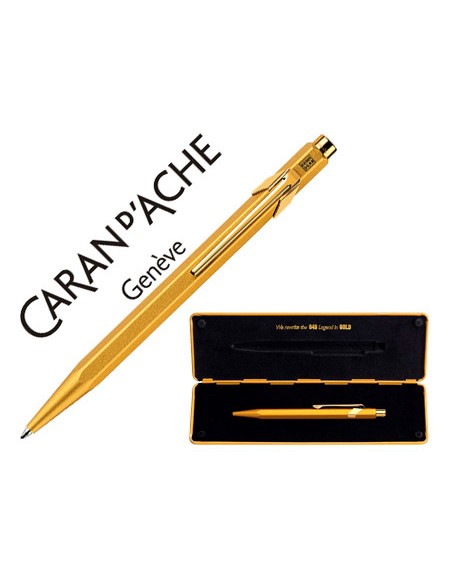 Boligrafo caran d'ache 849 goldbar 2012 collection con estuche punta media