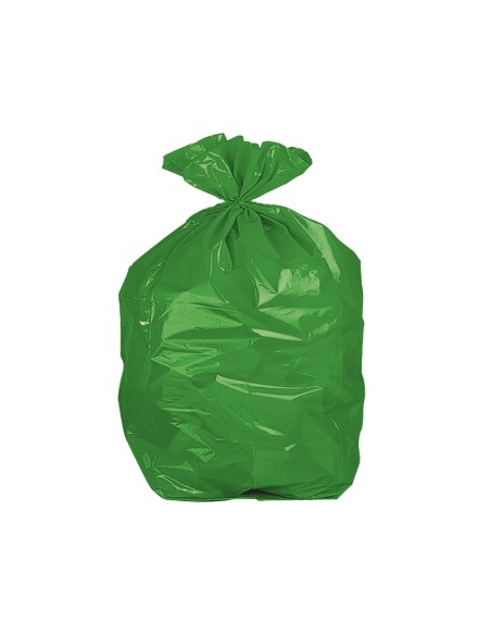 Bolsa basura domestica verde con autocierre 55 x 60 cm rollo de 15 unidades