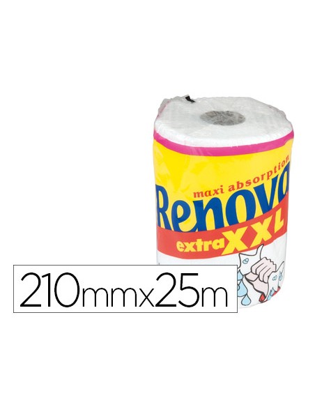 Papel de cocina renova xxl maxi ultra absorbente 2 capas 28,8 m