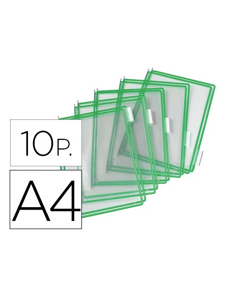 Funda para portacatalogo djois din a4 color verde pack de 10 unidades