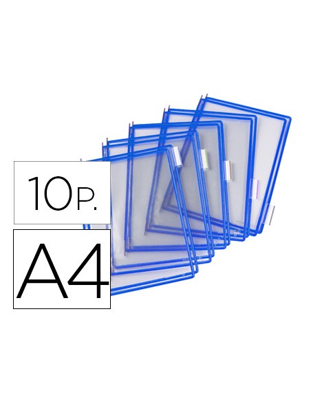 Funda para portacatalogo djois din a4 color azul pack de 10 unidades