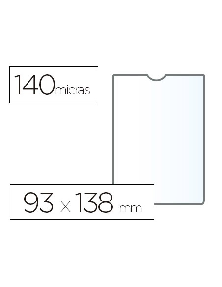 Funda portadocumento esselte plastico transparente q40 micras tamaño 93x138 mm