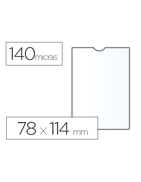 Funda portadocumento esselte plastico transparente 140 micras tamaño 78x114 mm