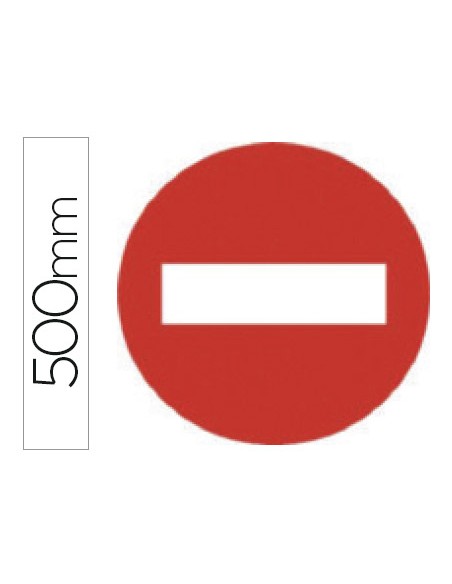 Pictograma syssa señal vial entrada prohibida en acero galvanizado 500 mm