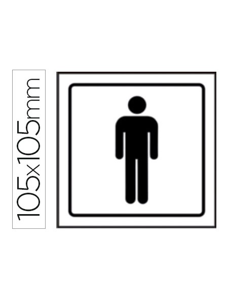 Pictograma syssa señal de aseos caballeros en pvc 105x105 mm