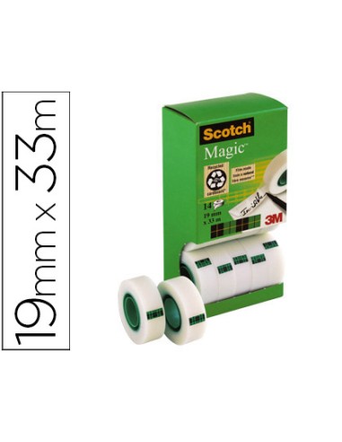 Cinta adhesiva scotch magic invisible 33 m x 19...