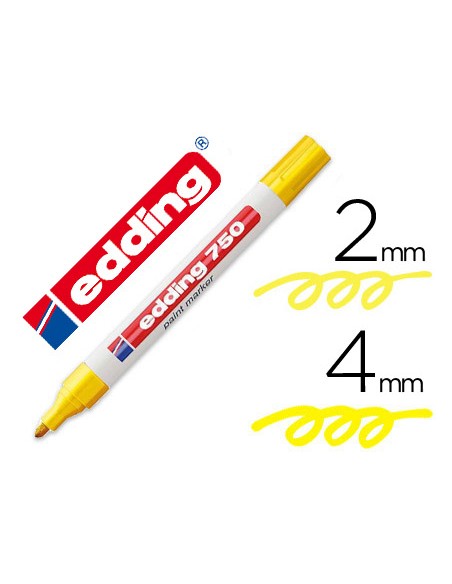 Rotulador edding punta fibra 750 amarillo punta redonda 2-4 mm