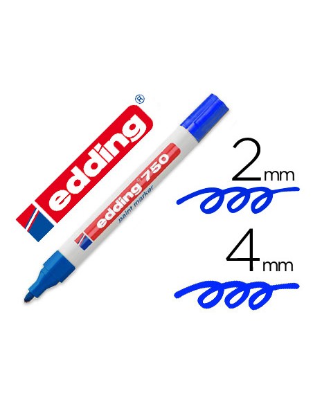 Rotulador edding punta fibra 750 azul punta redonda 3,5 mm