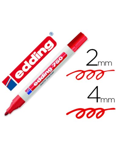 Rotulador edding punta fibra 750 rojo punta...