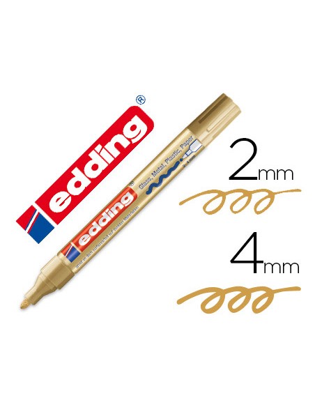 Rotulador edding punta fibra 750 oro punta redonda 2-4 mm