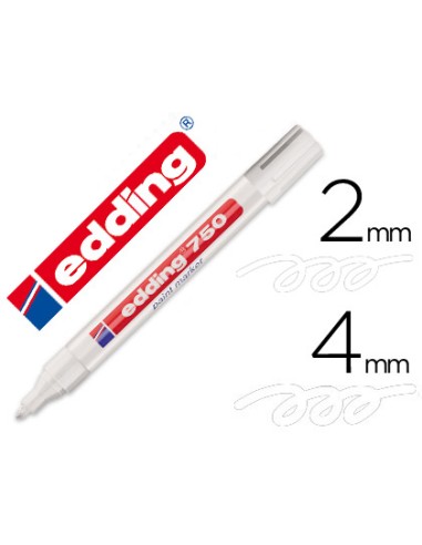 Rotulador edding punta fibra 750 blanco punta...