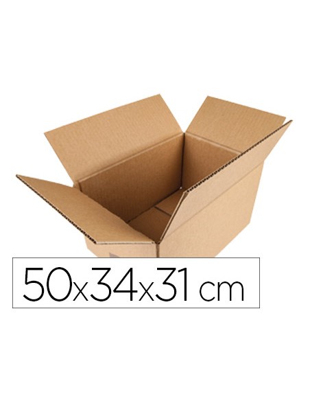 Caja para embalar q-connect americana carton reciclado canal simple 5 mm color kraft 500x340x310 mm
