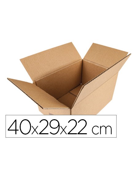 Caja para embalar q-connect americana carton reciclado canal simple 5 mm color kraft 400x290x220 mm