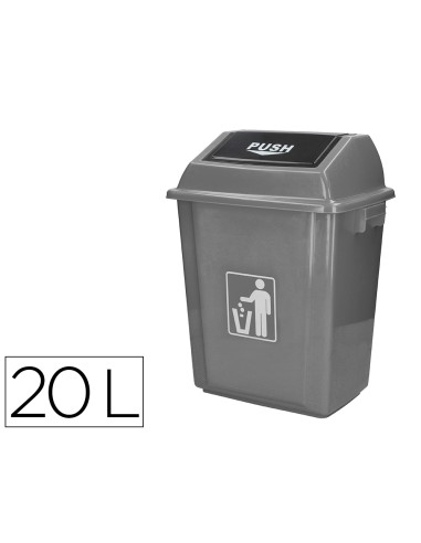 Papelera contenedor q-connect plastico con tapa...