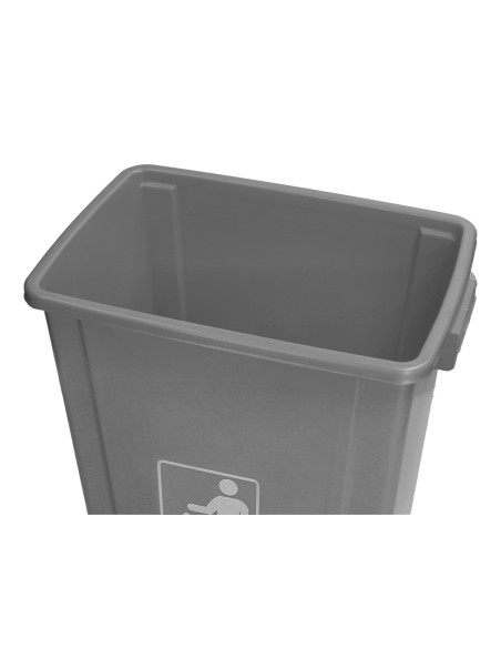 Papelera contenedor q-connect plastico con tapa de balancin 20 litros gris 340x240x450 mm