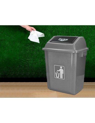 Papelera contenedor q-connect plastico con tapa...