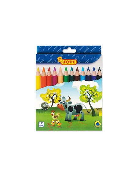 Lapices de colores jovi maxi triangulares estuche de 12 unidades colores surtidos