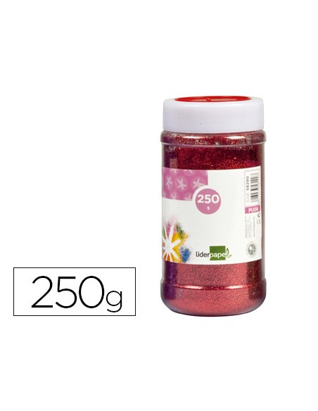 Purpurina liderpapel fantasia color rojo metalizado bote de 250 gr