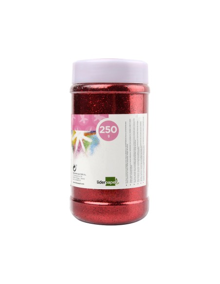 Purpurina liderpapel fantasia color rojo metalizado bote de 250 gr