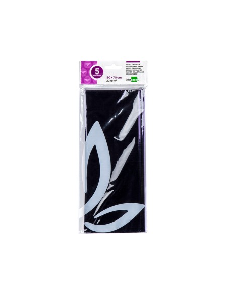 Papel celofan liderpapel 50x70 cm 22 g bolsa de 5 hojas violeta