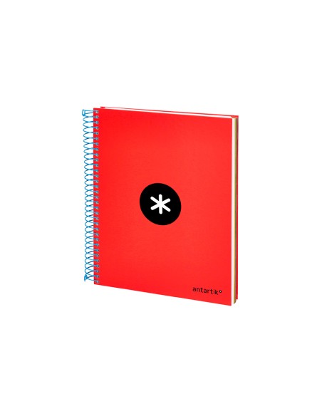 Cuaderno espiral a5 micro antartik tapa forrada120h 90gr cuadro 5mm 5 bandas 6 taladros colores surtidos