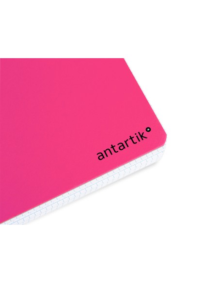 Cuaderno espiral antartik a5 tapa dura 80h 100 g cuadro 5mm con margen color rosa fluor