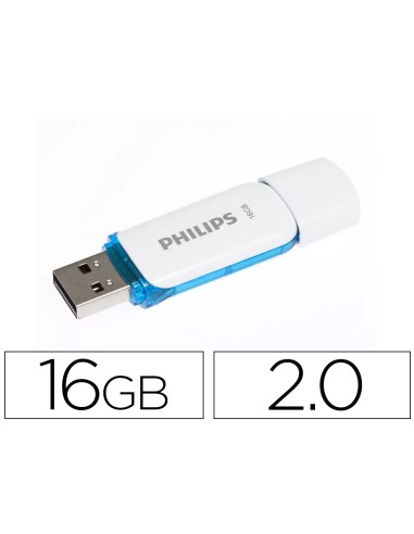 Memoria usb philips flash usb 2.0 16gb snow blue