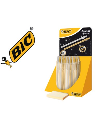 Boligrafo bic cristal linea celebration dorado...