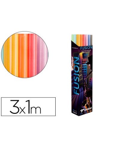Papel kraft fusion 1x3 m expositor 30 rollos...