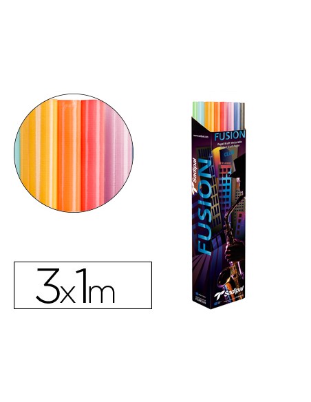 Papel kraft fusion 1x3 m expositor 30 rollos colores surtidos