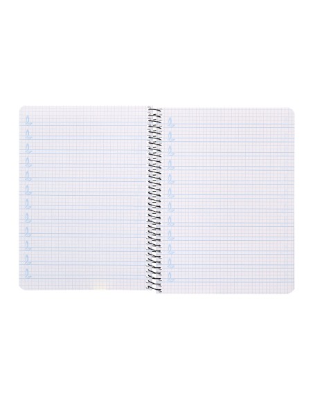 Cuaderno espiral liderpapel cuarto pautaguia tapa dura 80h 75 gr cuadro pautado 4mm con margen