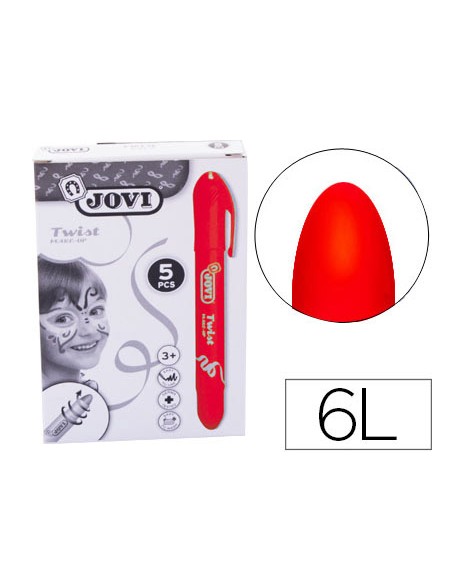 Barra de maquillaje jovi twist make-up rojo caja de 5 unidades