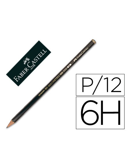 Lapices de grafito faber 9000 6h unidad
