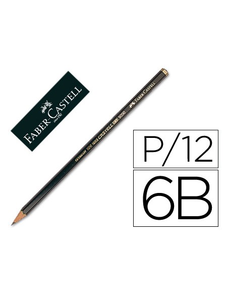 Lapices de grafito faber 9000 6b unidad
